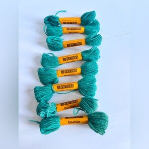 Patons Beehive Tapestry Wool 100% Wool Green Skeins Lot